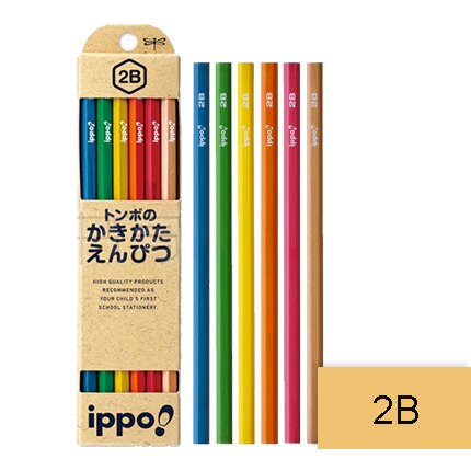 Tombow ipppo student pencils  hb 2b eenvoudige potloden kawaii houten kinderpotloden japanse schoolbenodigdheden: Kleurrijk hout 2b