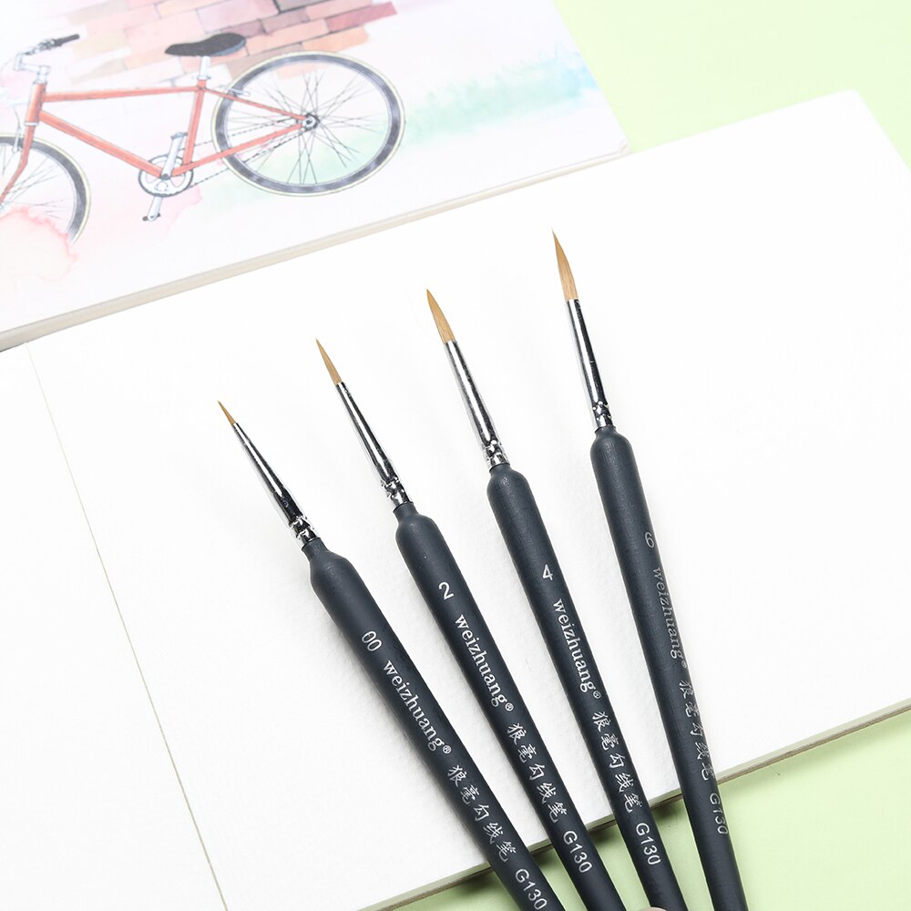 Miniature Hook Line Pen art painting brushes weasel hair paint brush gouache watercolor oil paints artists Hand Painted: 00   2   4   6