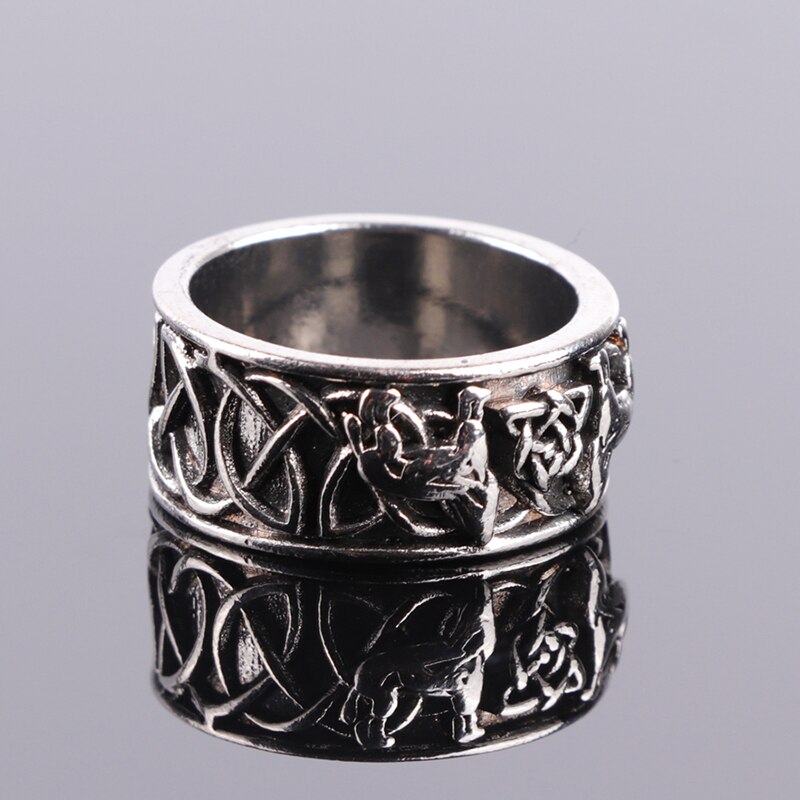 Classic Mannen Ring Vintage Rvs Wolf Geweven Ring Accessoires Sieraden Voor Mannelijke Vriend Party Beste