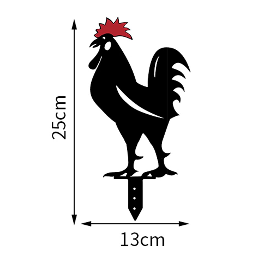 Hen Yard Decor Black Chicken Yard Art Easter Decoration Acrylic: A