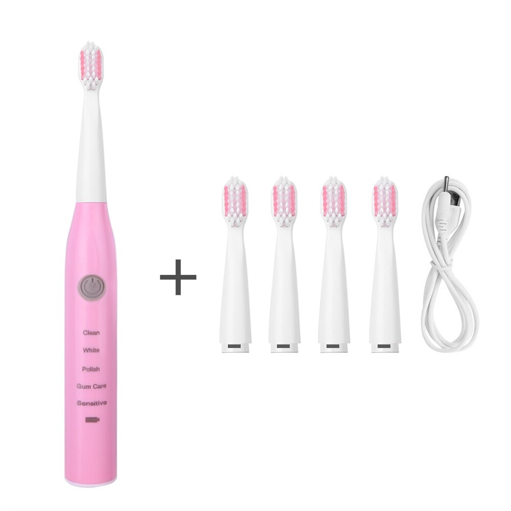 Tandenborstel Opzetborstel Sonic Hebben Oplaadbare Top Smart Vervangbare: 1 Set Pink