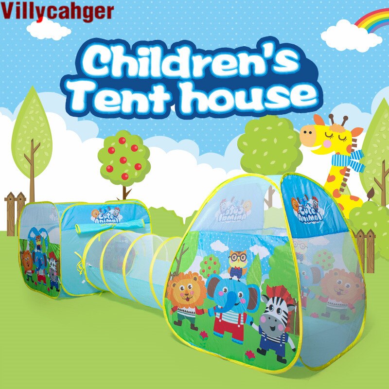 3 pz/set grande tenda da gioco pieghevole per bambini Tunnel strisciante tenda palla piscina gioco per bambini camera da letto coperta per bambini attività all&#39;aperto