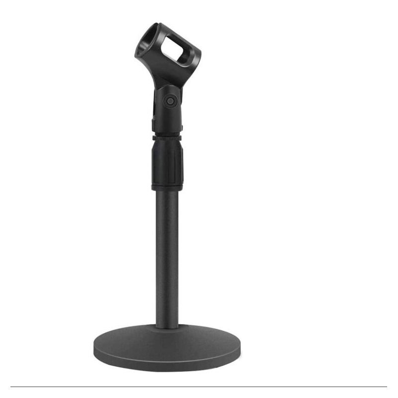 Desktop Microphone Stand, Upgraded Adjustable Table Mic Stand with Non-Slip Metal Base with Mic Clip and Screw for Spark: Metal Base