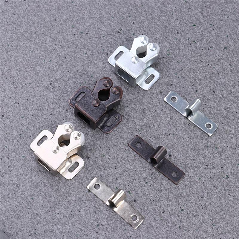 Lot de 20 loquets de porte à bascule, clip de verrouillage à bille pour placard, loquets de porte, perles de porte marron