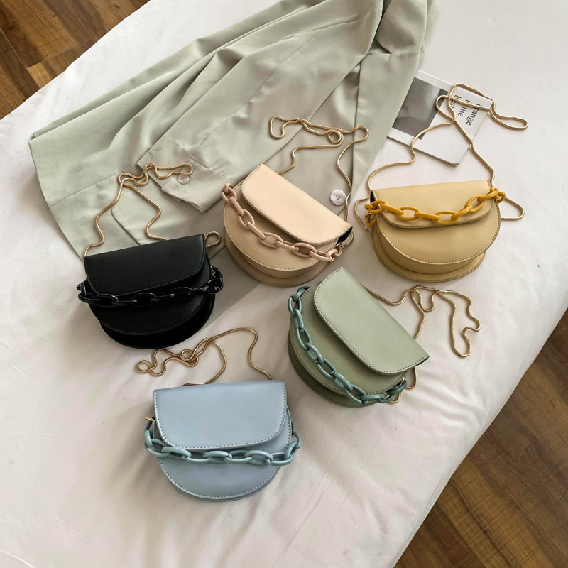 PU Leather solid Color Crossbody Bags For Women Small Shoulder Bag Female Handbags And Purses Saddle Bag