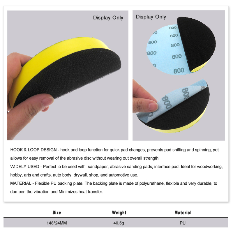 Rubber Hand Sanding Block Hook &amp; Loop Sanding Disc Holder PU Foam Grinding Block for Polishing Wood Furniture