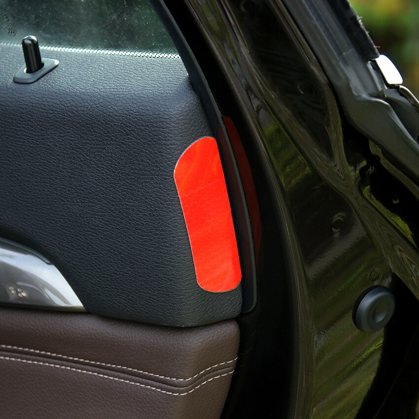 Autocollants réfléchissants de voiture, 4 pièces, étiquette pour porte de voiture, pour sourcils, de sécurité, bande réfléchissante, avertissement