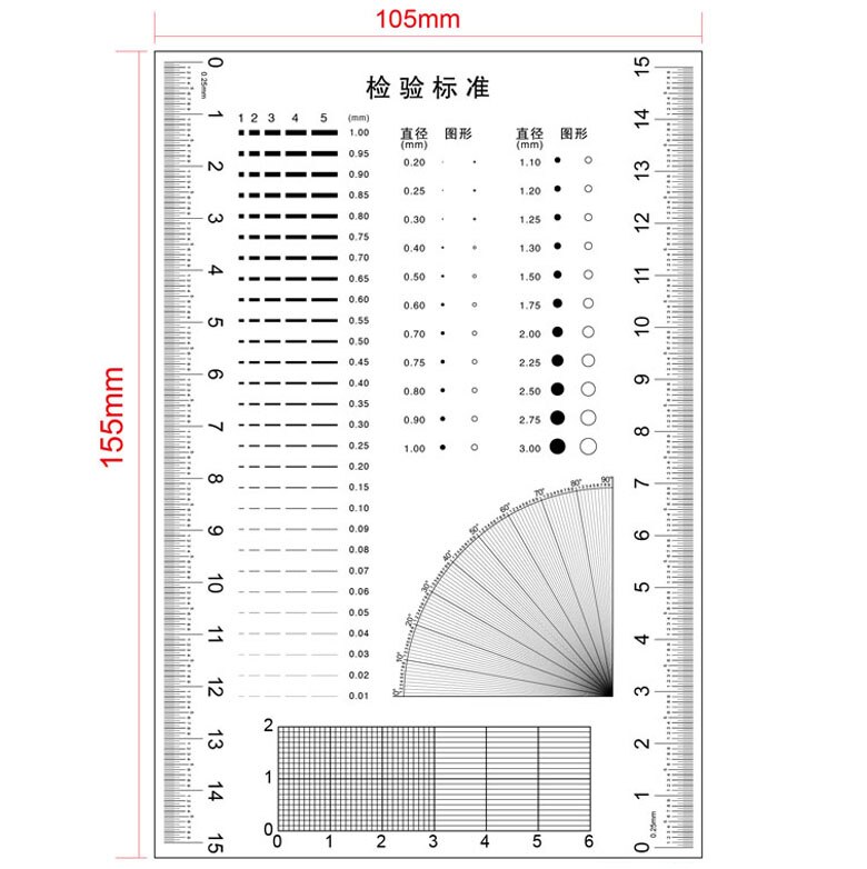 High Precision Film Point Gauge Soft Ruler Microscope Micrometer Calibration Slide Line Width Particle Diameter Measurement: 6