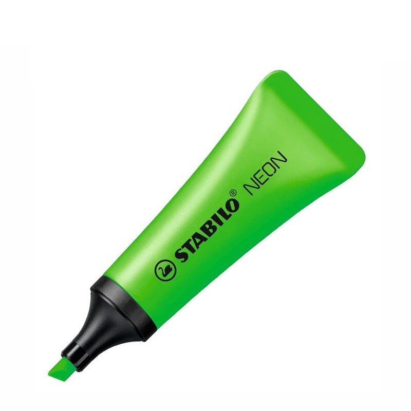 Stabilo Neon- Farbe Textmarker Marker Stift, Nette Zahnpasta bilden, 2/5mm Meißel Spitze für Zeichnung Malerei Büro Arbeit Schule A6826: Grün