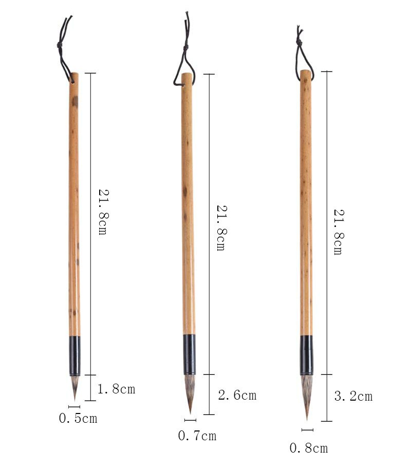 3Pcs Muis Snorhaar &amp; Paars Konijn Haar Kalligrafieborstel Chinese Brush Pen Set Caligrafiachinese Schilderij Borstel Pen Tinta China