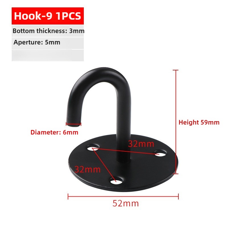 1/2/4pcsHook Eye Plate Heavy Oblong Duty Steel Stainless Pad Mount Wall U Boat Ceiling Hanger Ring Garage Hammock D Shape: XS / Blue