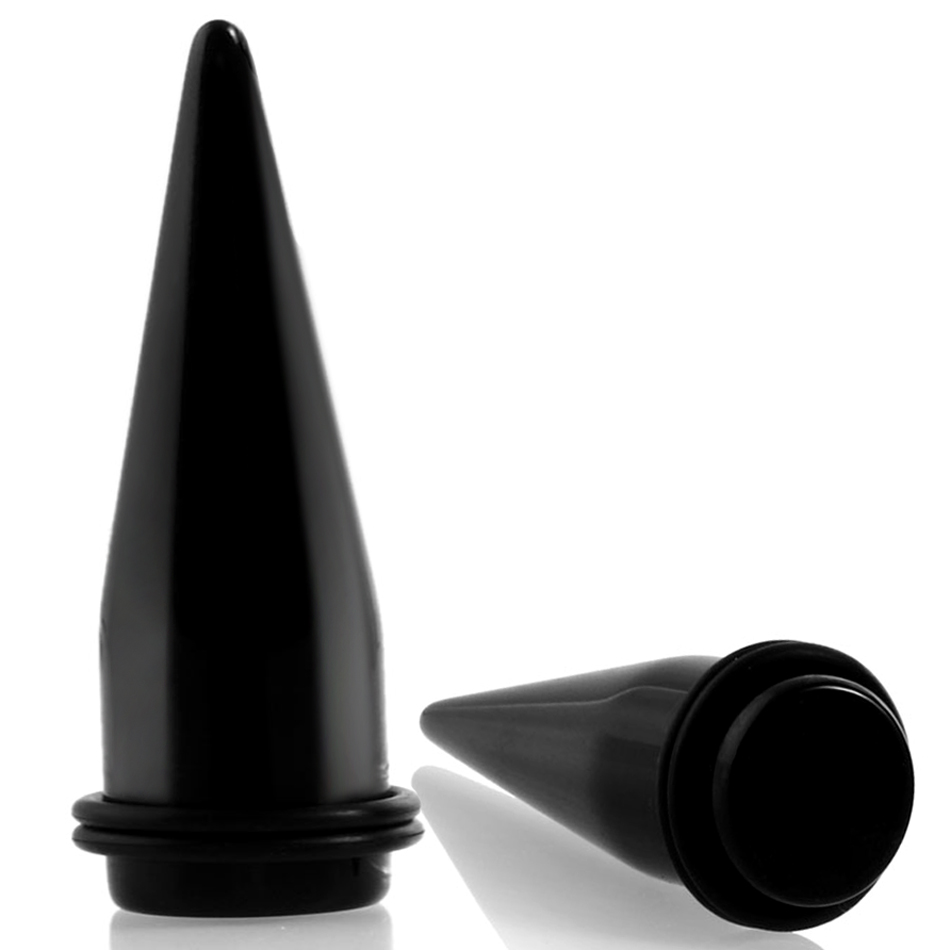 2PC Black White Acrylic Spiral Ear Stretcher Taper Big Size Piercing Ear Expander Steel Tunnel Plugs Body Jewelry 12mm-24mm: Pink / Rhodium Plated