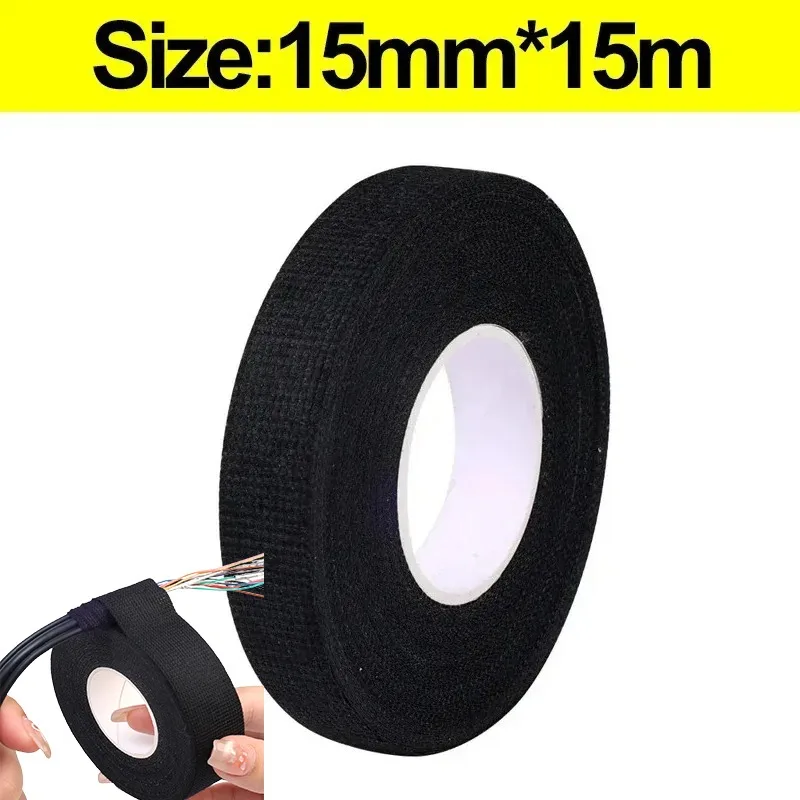 Waterproof Cable Adhesive Tape Electrical Fabric Tapes Heat-resistant Harness Bundle Insulation Auto Wiring Fabric Cloth Wrap: Champagne / 1m