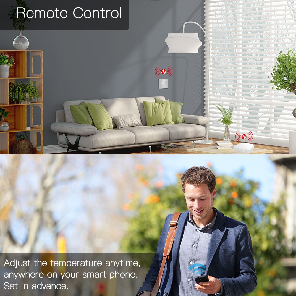 Moes Tuya ZigBee Smart Thermostat for Water/Electric floor Heating Water/Gas Boiler Brushed panel 2MQTT Alexa Google Smart Life