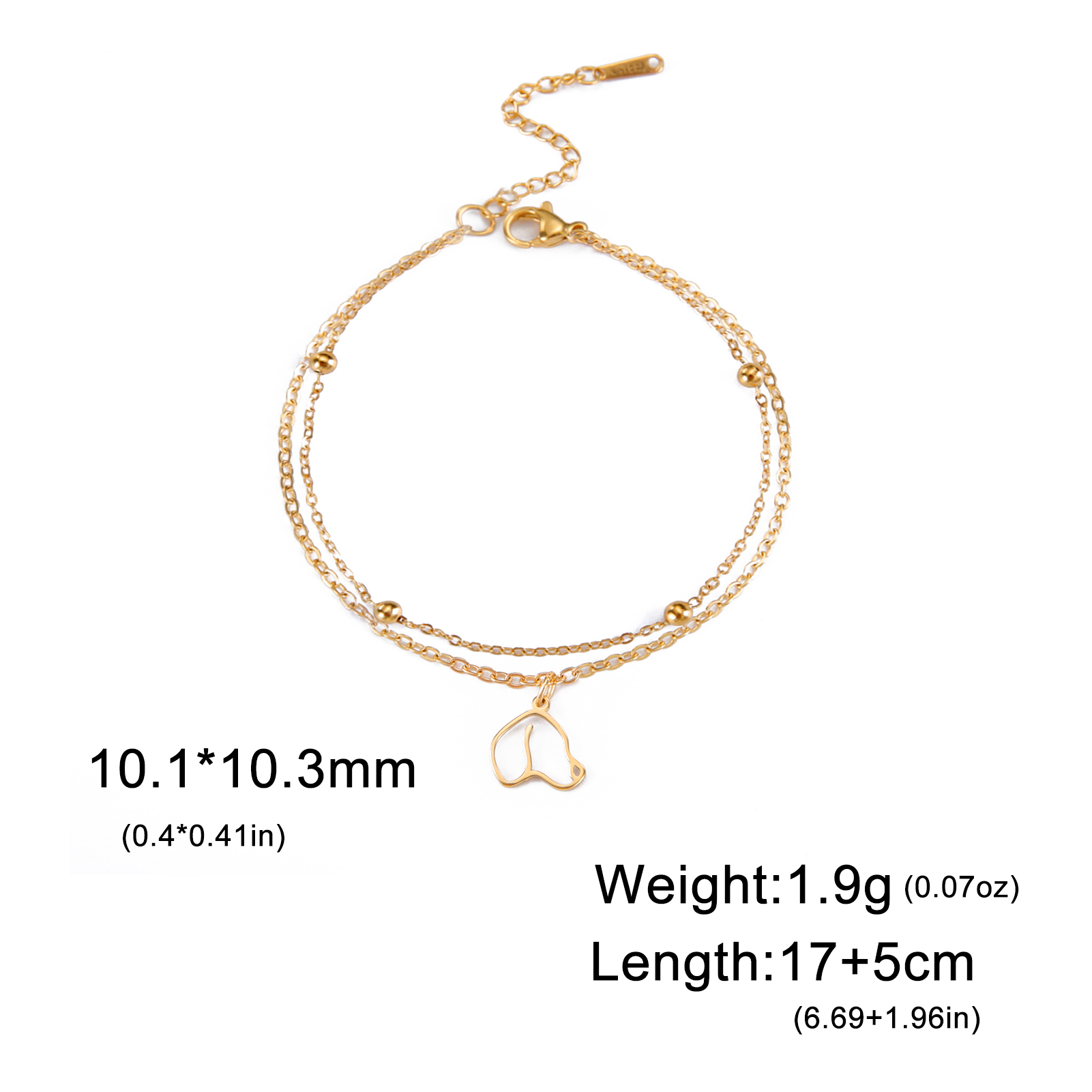 Teamer Roestvrij Staal Hond Paw Bedelarmband Bohemia Schattige Olifant Kat Hoofd Armbanden Voor Vrouwen Feest Sieraden Moeder 'S Dag Cadeau: Reddish Brown