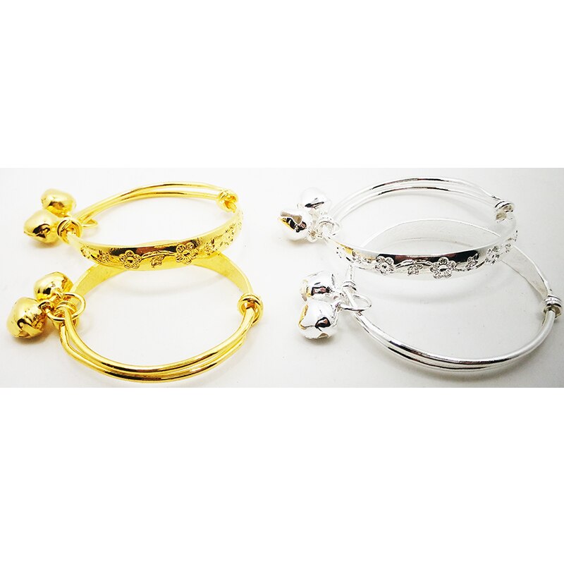 Fanrar 2Pcs Flower Bell Armband Sieraden Accessoires China Baby Kids Baby Girl Gold Verzilverd Armband