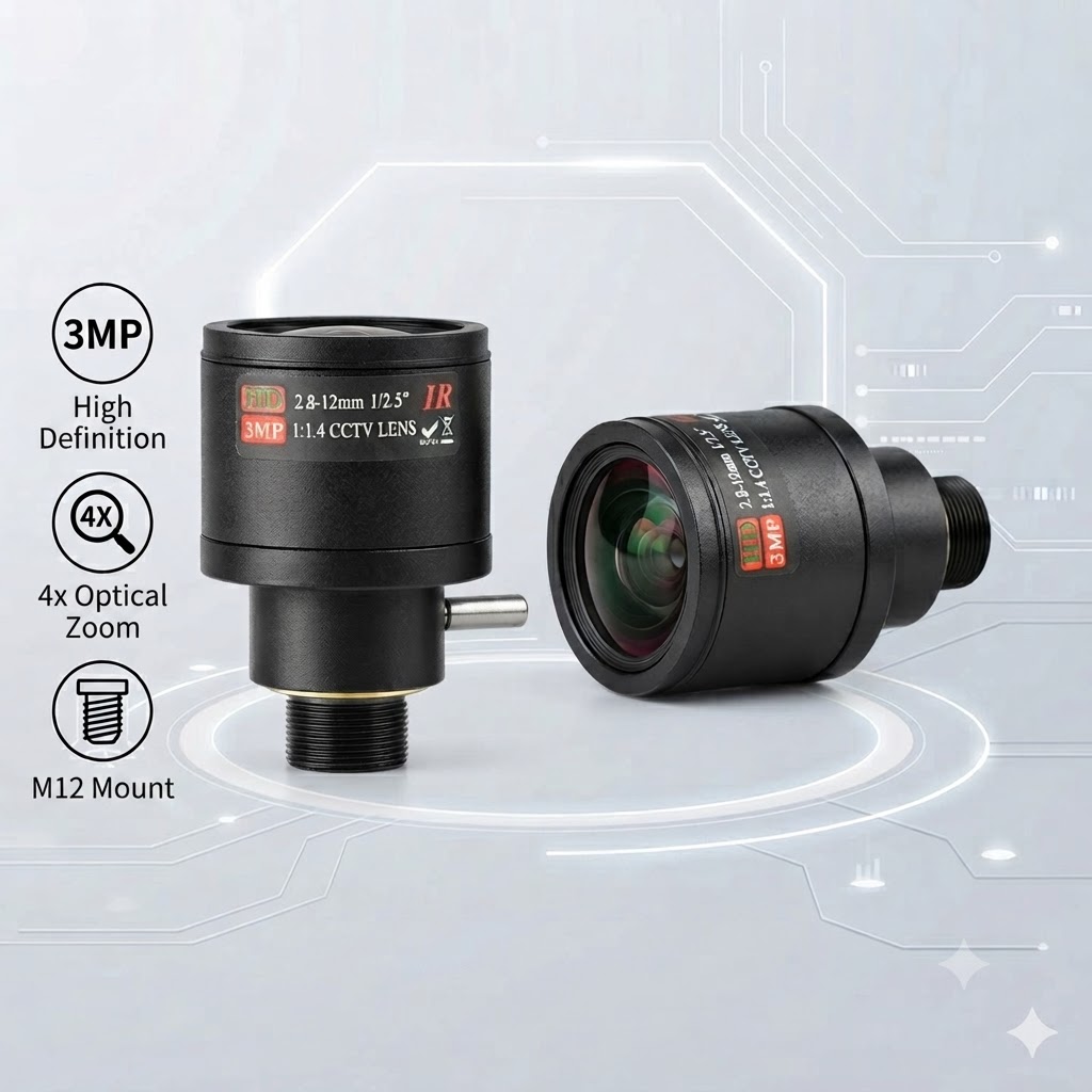5MP Varifocal M12 Mount Lens 2.8-12mm/6-22mm/3.6-10mm/5-50mm Manual Zoom with 650nm IR Filter for OpenMV CCTV Security Camera