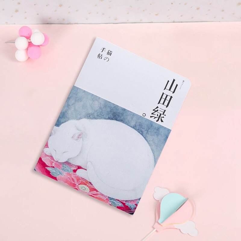 Japansk katt anteckningsbok papper skiss bok kontor skolmaterial tom vintage skissbok dagbok ritning målning 80 ark