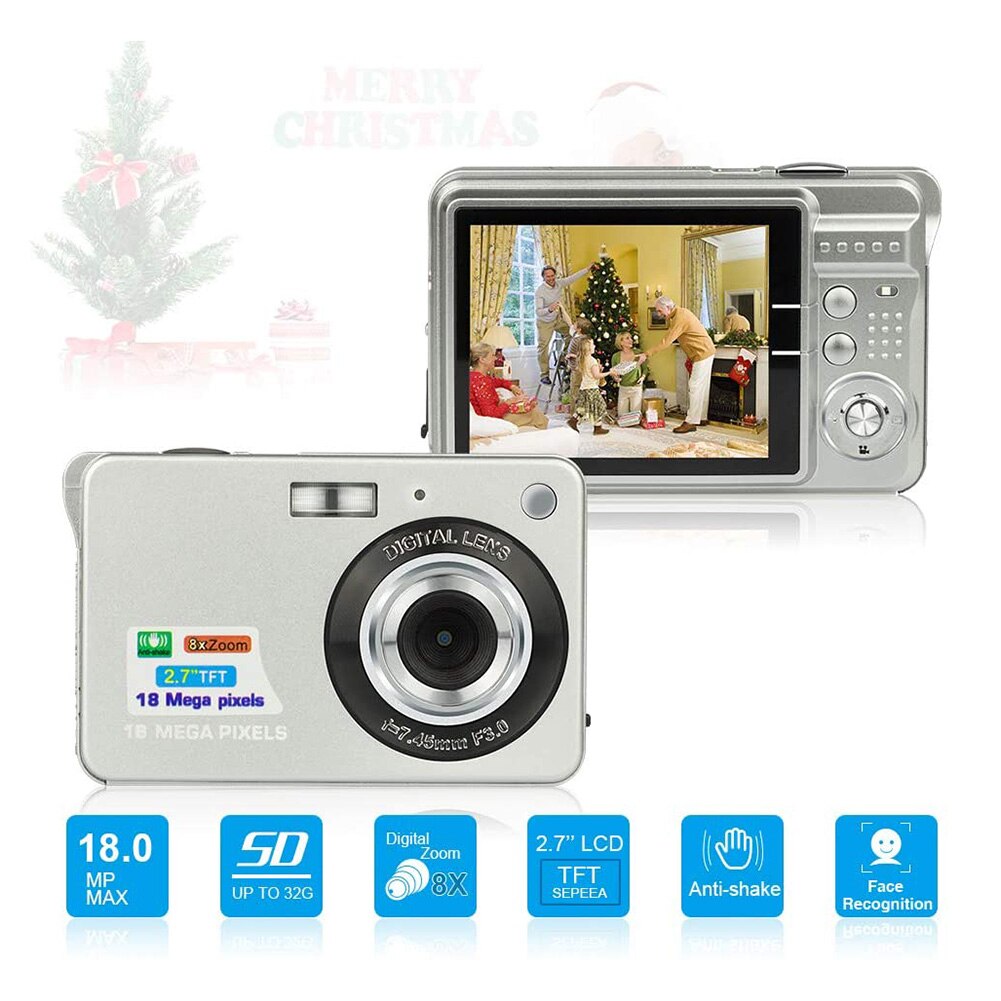 2.7 pollici Macchina Fotografica Bambino 18MP HD fotocamera digitale con Display LCD TFT 8x Zoom Anti-Shake Foto Video Camcorder regalo per I Bambini kid