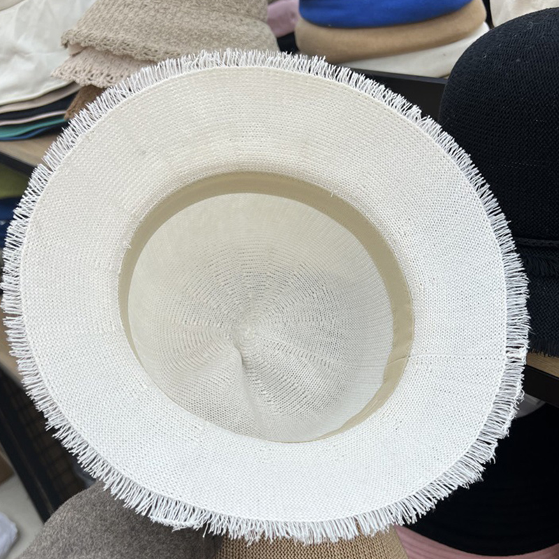 Cappelli a secchiello per donna nappe Cappello da pescatore Vintage ▾ lavorato a maglia sottile Cappellini Panama estivi per donna Cappellino parasole semplice e traspirante