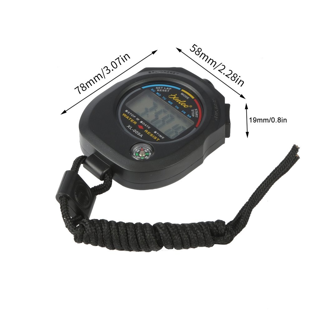 Sports Stopwatch Handheld Digital LCD Sports Stopwatch Chronograph Counter Timer with Strap