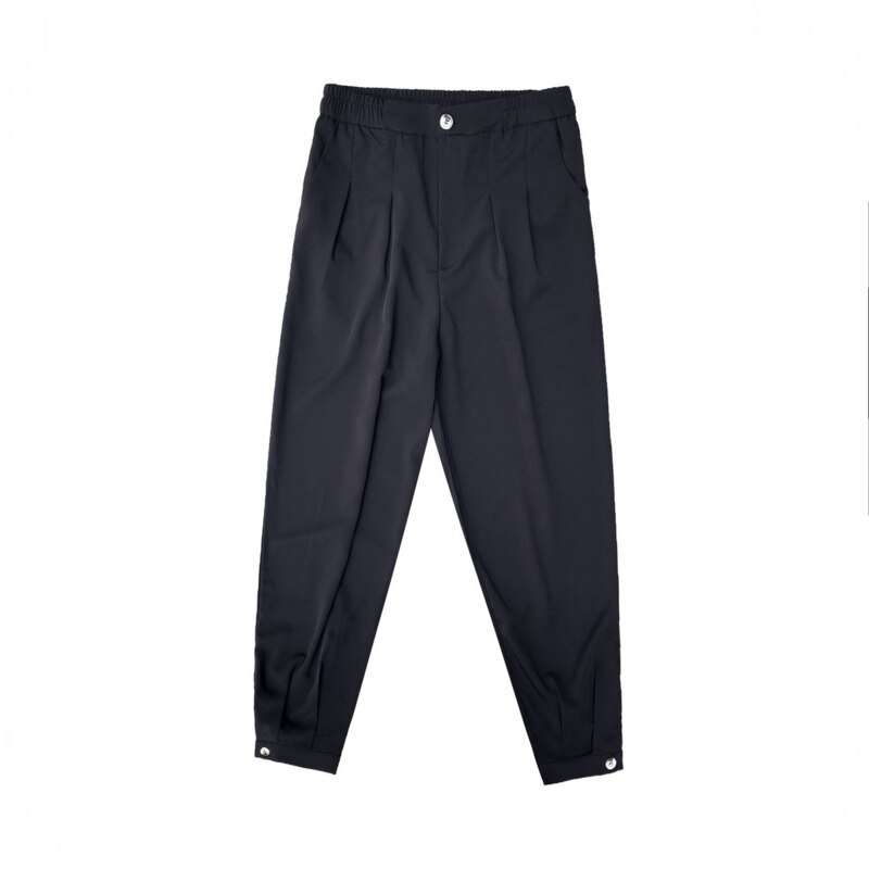 Sommer tynde afslappede bukser herre ensfarvet business kjole bukser mænd streetwear løse britisk stil haremsbukser m -2xl