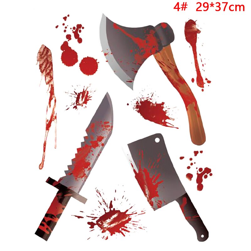 Horror Decal Blood Handprint Glass Window Sticker Halloween Decor Wall Stickers: 4