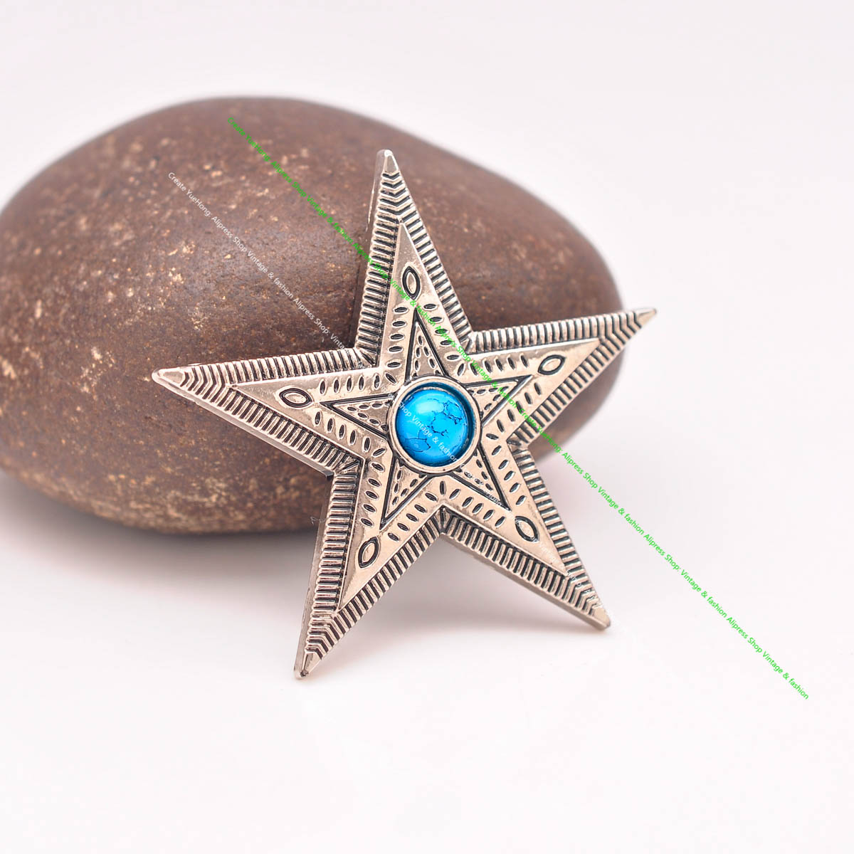 10 Stk/set Antiek Zilver Western Cowboy Bloem Ranger Ster Leathercraft Riem Zadel Accessoires Paars Bead Concho Screwback: Blauw