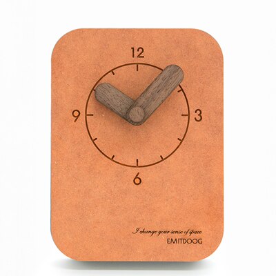 G74 Digital Concrete Promotional Desk Clock Square Photo Frame Wooden Office Table Clock for: Orange