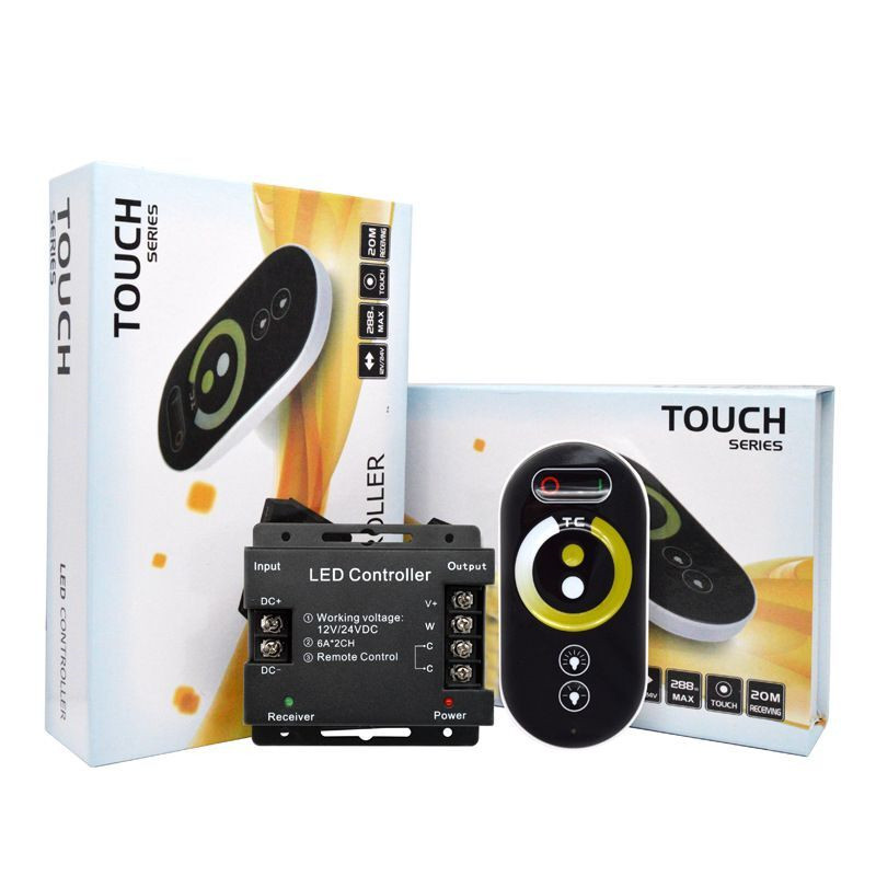 RF Touch Remote Control CT Controller DC12-24V Dual Color Temperature Remote Control LED Controller 2 Channels Wireless