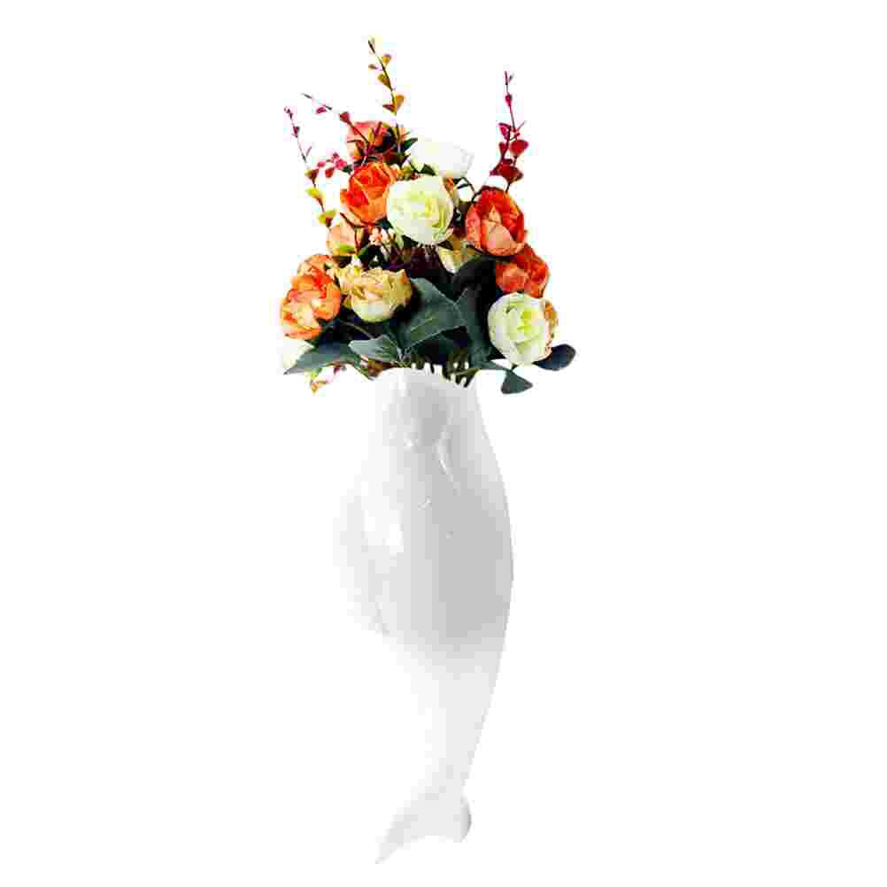 1 Set Fish Shape Vase Durable Practical Ceramics Vase Decor for Living Room Home: Picture 2
