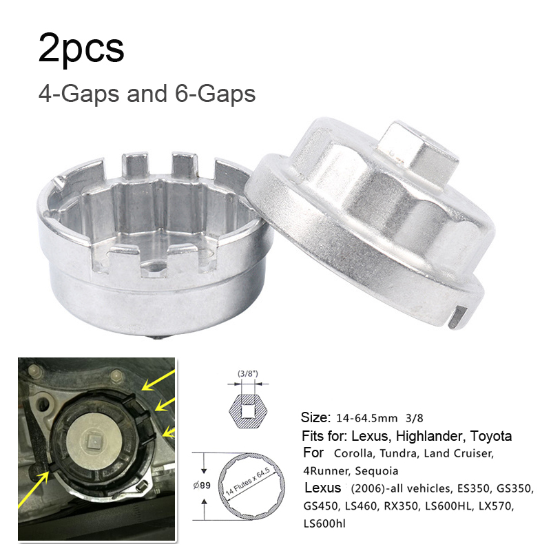 Chiave per filtro olio professionale in alluminio per tappo terminale auto per Toyota Prius Corolla Rav4 matrice Lexus Camry tundra siena Avalon: Grigio