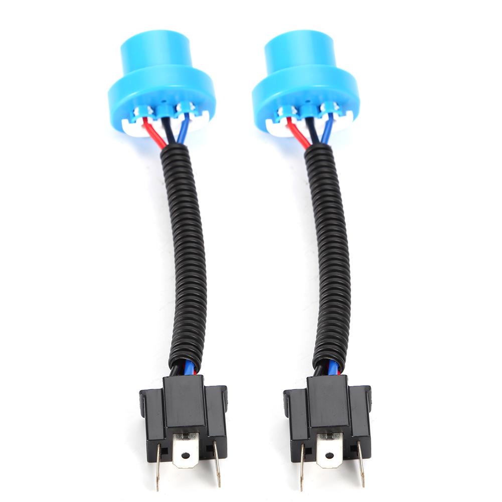 Kontakt 2 stk 9007 hann til  h4 hunnplugg hovedlyskonverteringskabel ledningskontakt adapter usb-kontakt