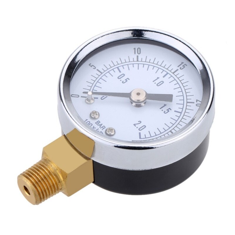 Pressure Gauge - 0 ~ 30 psi 0 ~ 2 bar Mini Dial gauge compressor meters hydraulic pressure gauge Gage double scale Black