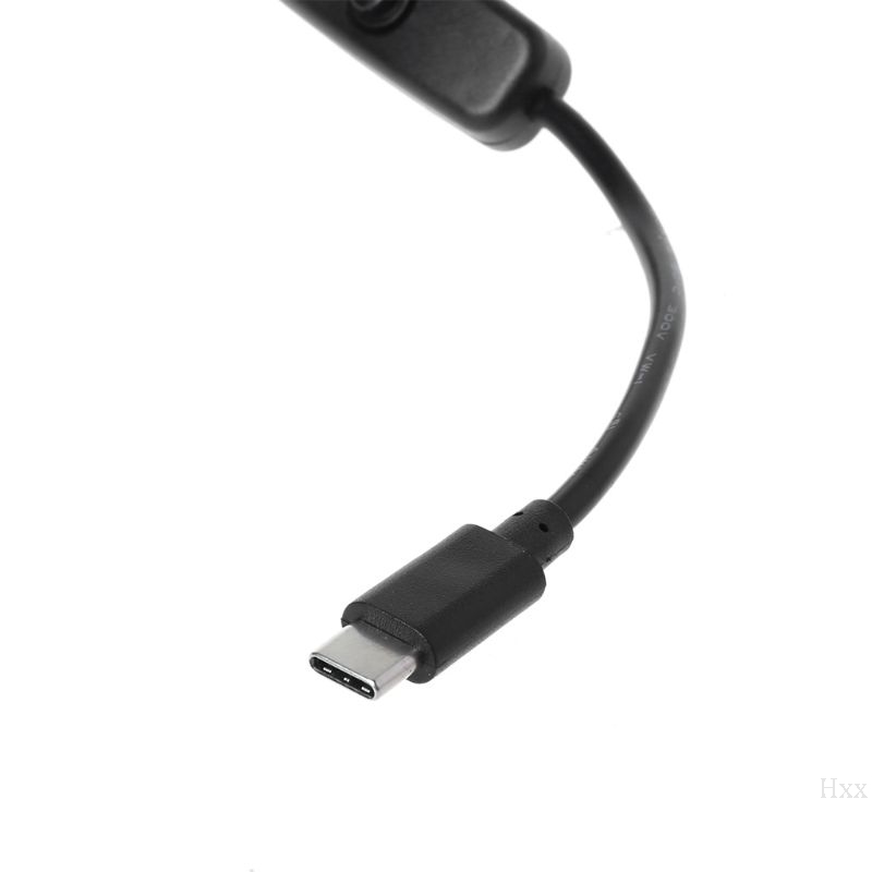 USB-C de fuente de alimentación tipo C, Cable de extensión macho a hembra, interruptor de encendido y APAGADO para Raspberry Pi 4 An-droid, teléfono móvil de 27cm
