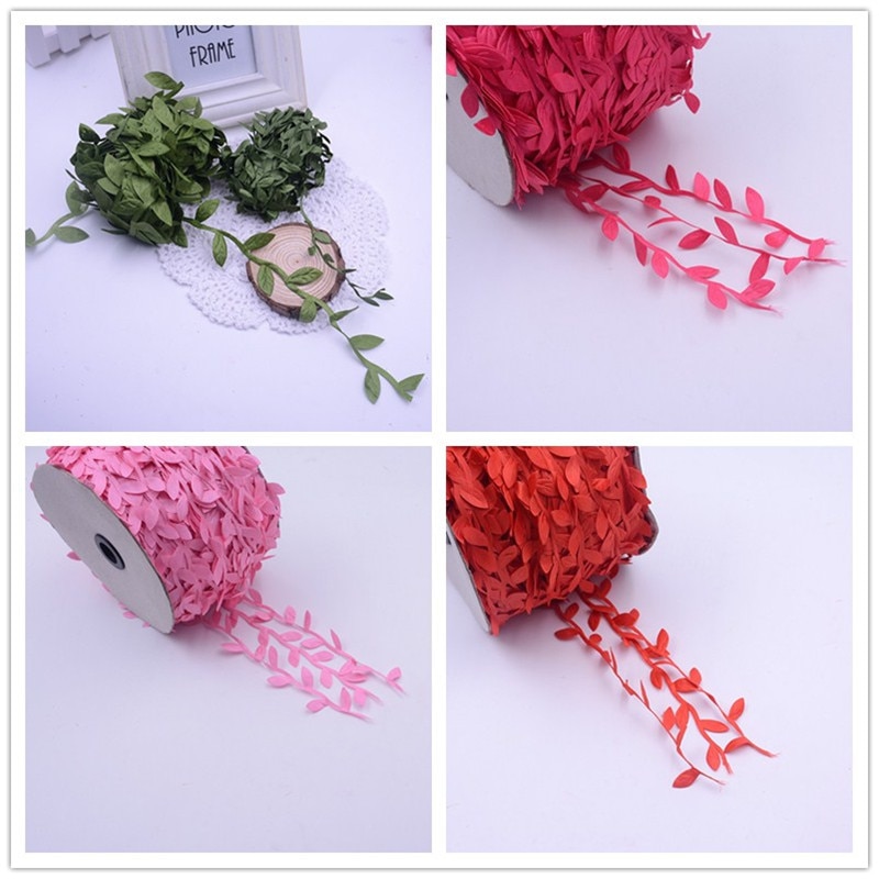 5 Meter Seide Natur Grün Gold Künstliche Blatt Verlässt Reben Für Hochzeit Kasten Dekoration Laub Handgemachte Scrapbooking Handwerk Kranz