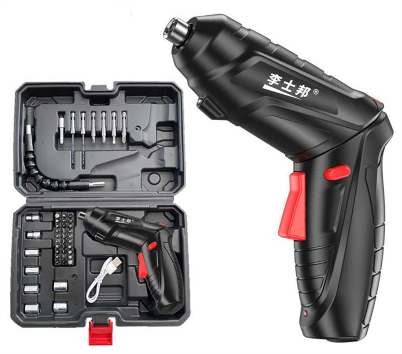 Multifunction Mini Electric Drill Home Electric Screw Driver Screwdriver Power Tool USB Charge Universal Wrench Maintain THE1203: black D