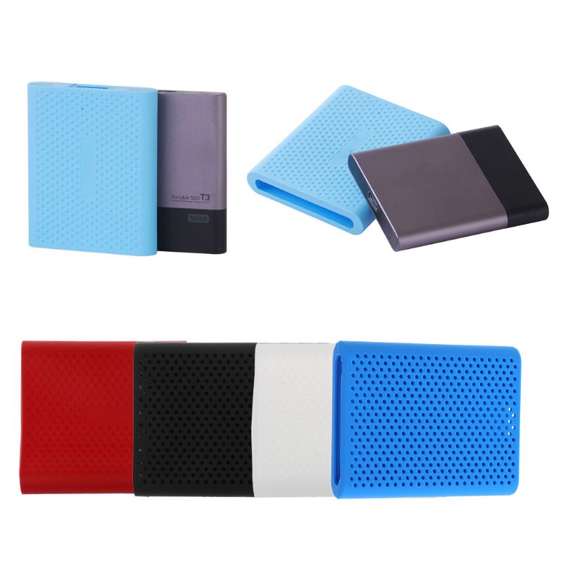 HDD bolsas casos de disco duro HDD de silicona Protector de la cubierta de la caja de piel para samsung T5 SSD