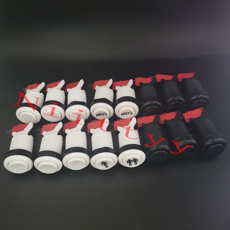 16 unids/lote 28mm feliz estilo americano estándar botones con Micro interruptor Kit DIY Arcade juego de botón de piezas de la máquina