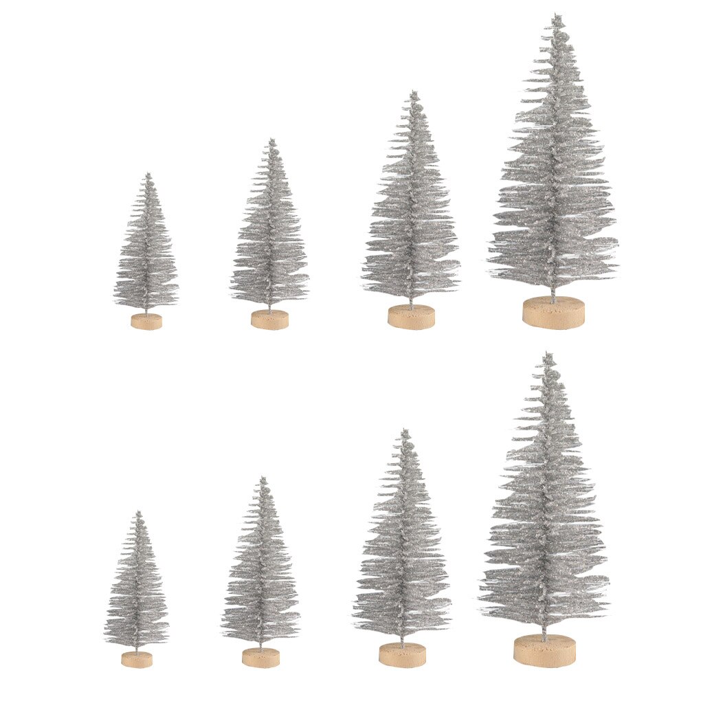 Mini Christmas Tree Home Office Tabletop Mini Tree Ornament with Round Base Decoration: 05