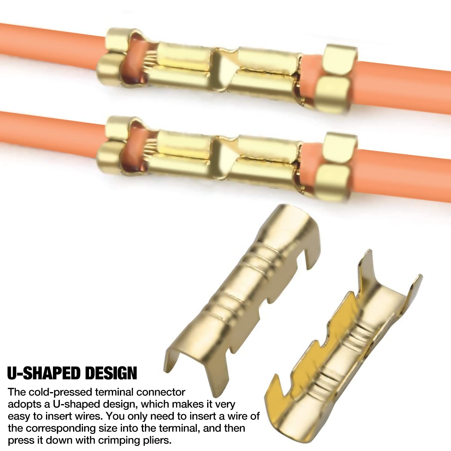 50-1000pcs 453 U-shaped Terminal Tab Cold Inserts Connectors Cold Terminal Small Teeth Fascia Terminal, 0.3-1.5mm2