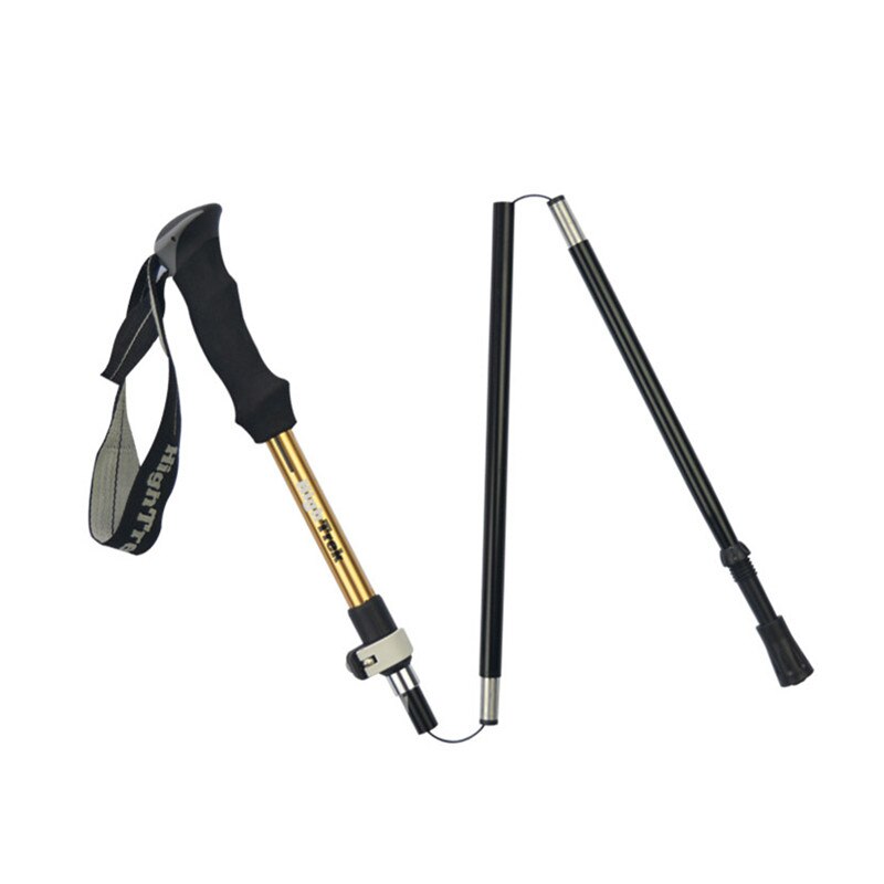 Adjustable Hiking Walking Trekking Trail Stick Adjustable Canes 3-Sections Folding Trekking Pole