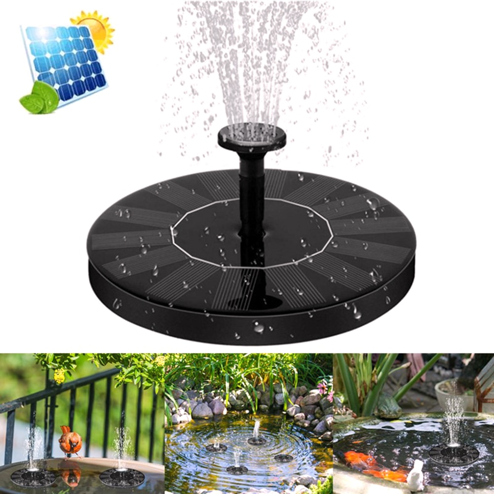 Solar springvandspumpe 1.4w cirkel have sol vandpumpe soldrevet vandpumpe flydende springvandspumpe til fuglebade eller damme