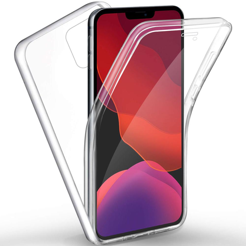 Funda de cuerpo completo para iPhone, Funda de silicona transparente de TPU de doble cara para iPhone 12, 11 Pro Max, 8, 7, 6 Plus, 5, X, XR, XS, Max, 360