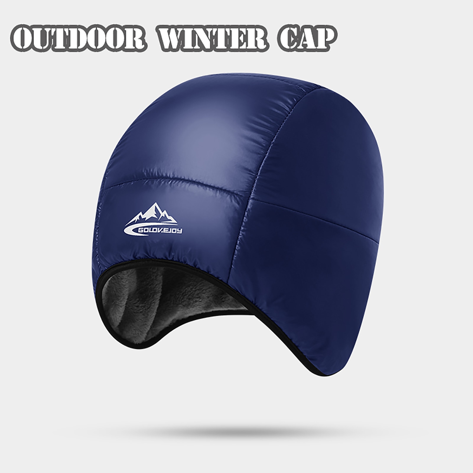 Män kvinnor utomhus vintermössa tjock fleece varm vattentät vindtät cykling skridskoåkning skidåkning mössa cykelhjälm innermössa: Mörkblå
