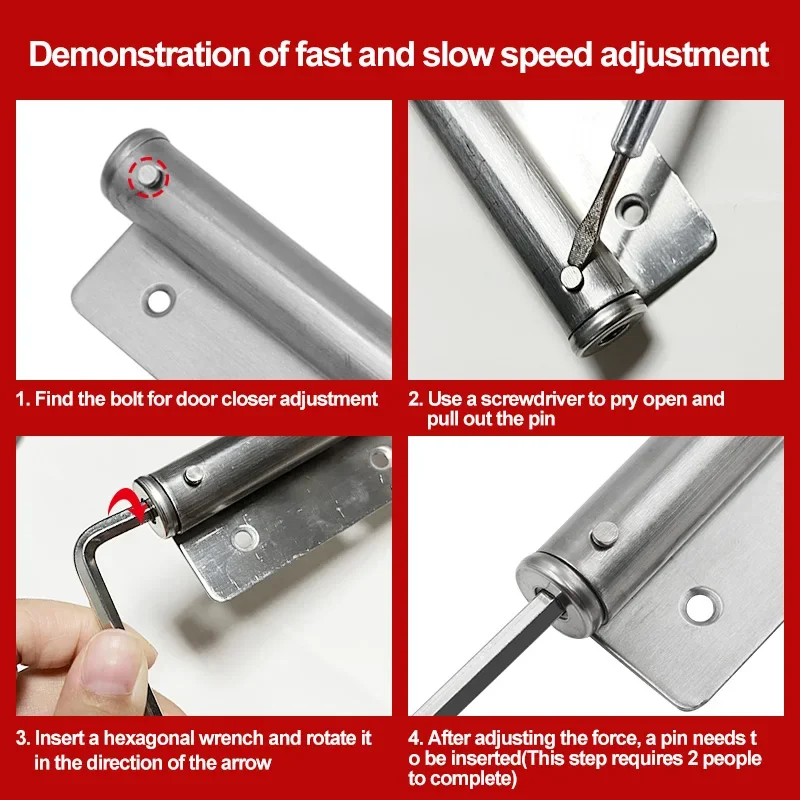 Adjustable Stainless Steel Automatic Door Spring Soft Close Fire-proof Furniture Hardware Door Closer