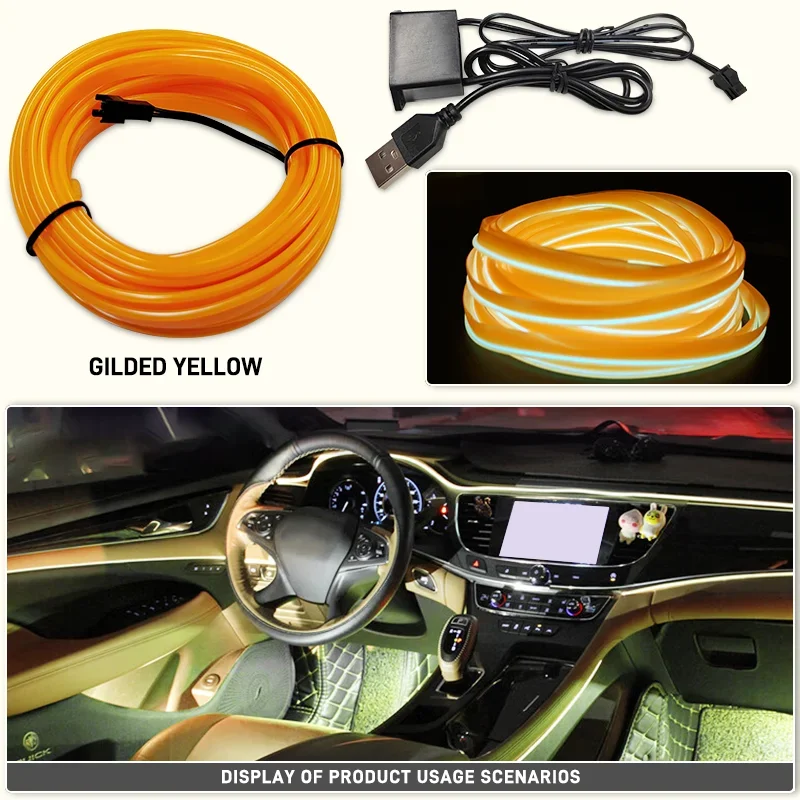 Car Interior Atmosphere Light 5V EL Cold Light Lin... – Grandado