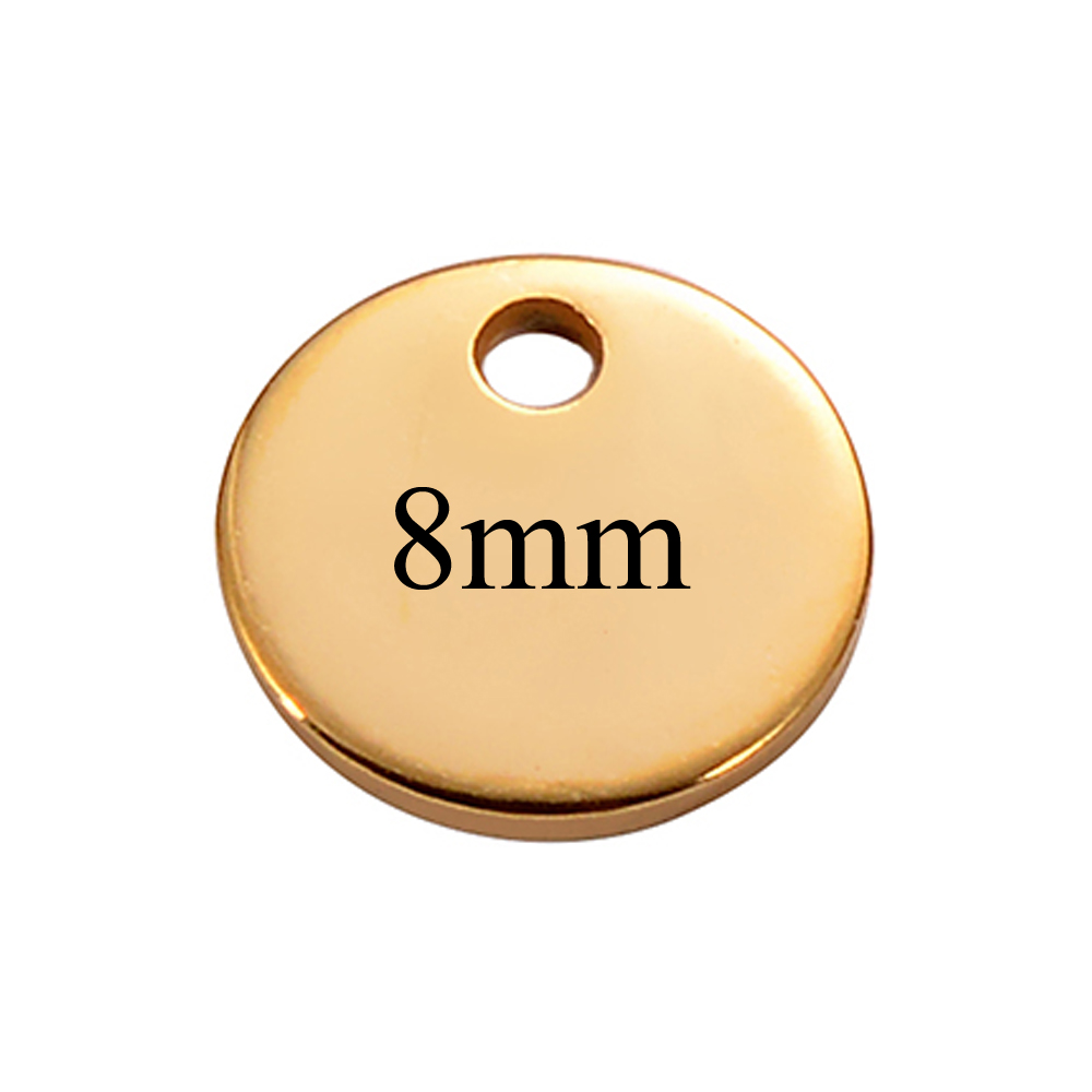 50 Pz/lotto In Acciaio Inox 6mm 8mm 10mm 12mm Tag Vuoti FAI DA TE Per La Produzione di Gioielli Pendenti E Ciondoli Rotondi Del Pendente All'ingrosso: Placcato rodio