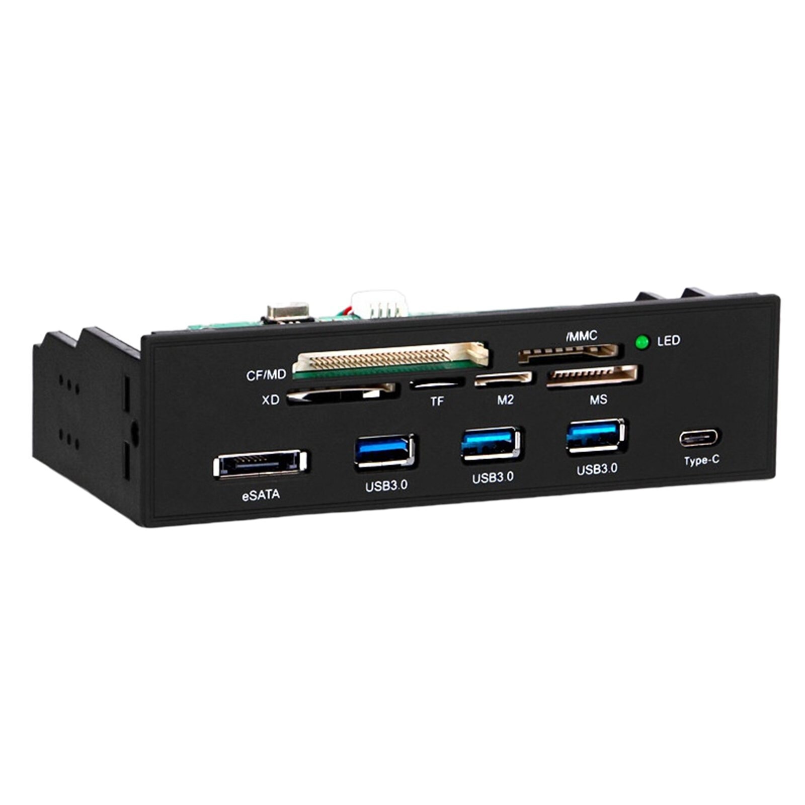 Internal Card Reader Front Panel Hub with 3 USB 3.0 Ports Supports M2 SD MS XD CF Card High Speed for Computer
