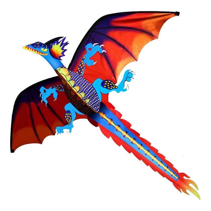 Dragon Vorm Vliegers Outdoor Kleurrijke 3D Dragon Flying Kite Met 100M Staart Lijn Kinderen Kinderen Speelgoed